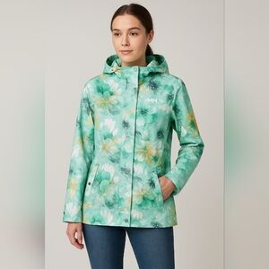 Helly Hansen Floral Waterproof Rain Jacket – Size Small